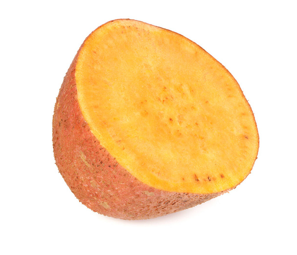 sliced sweet potatoes isolated on white background - Photo, image