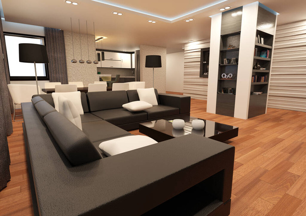 3D візуалізація сучасного інтер'єру квартири
 - Фото, зображення