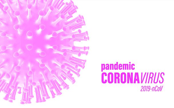 Covid-2019 έγχρωμο ροζ ιατρικό υπόβαθρο. Είδος του ιού Sars 2019-nCoV. Ιατρικό πρότυπο απεικόνισης του κορωνοϊού. Εικονογράφηση διανύσματος - Διάνυσμα, εικόνα