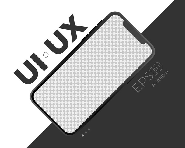 iPhone 11. Černý smartphone izolován na pozadí. Pro UI-UX. Upravitelné. - Vektor, obrázek