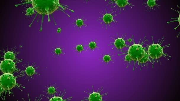 Koronavirové buňky ilustrační pozadí. Koronavirus Covid-19 Infekovaný virus 2019-ncov pneumonie v krvi. Medicínský virus realistický model. Koronavirové tapety. Mikroorganismy, Pathogens bacterium. - Záběry, video