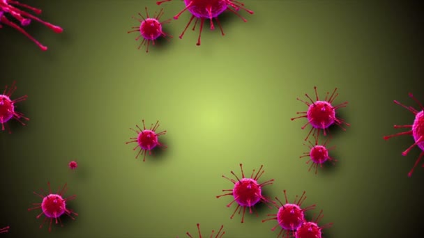 Coronavirus Cellen illustratie achtergrond. Coronavirus Covid-19 Geïnfecteerd virus 2019-ncov pneumonie in bloed. Medisch Virus realistisch model. Coronavirus behang. Micro-organismen, pathogenen bacterie. - Video