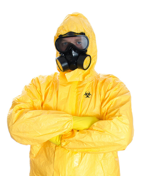 Man in biohazard suit. Covid-19 concept. - Photo, Image
