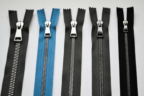 Metal zipper set for sewing clothing and bags - Photo, Image