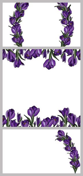 Vector set of floral card template. Flower illustration. Design for print, invitation, wedding card - Vector, Imagen