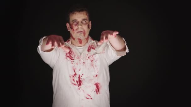 Caucasian young man dressed up like zombie - Footage, Video