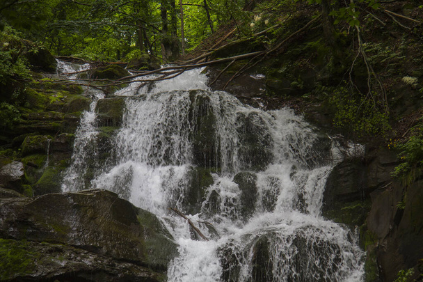 Waterfall Shypit in the Carpathian Mountains, near village Pylypets, Transcarpathian - Φωτογραφία, εικόνα