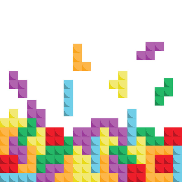 Helle Tetris-Blöcke. Vorlage für Spiele. Vektor. - Vektor, Bild