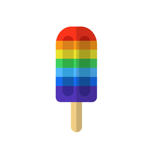 duhová ikona zmrzliny, vektorová barevná ilustrace - Vektor, obrázek