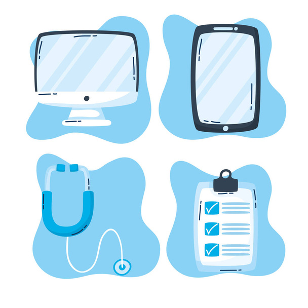 tecnología de salud en línea con gadgets
 - Vector, Imagen
