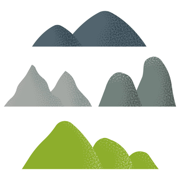 Mountain Icons. Mountain peaks. Rocky landscape. Vector image in a flat style. - Vector, Image