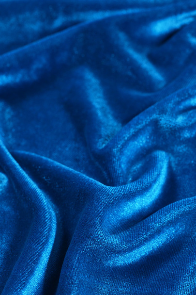 kék ráncos bársony - Fotó, kép
