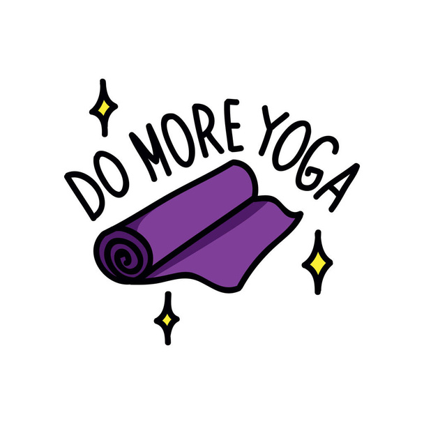 Mata do jogi, zrobić więcej ikony jogi doodle, wektor kolor ilustracji - Wektor, obraz