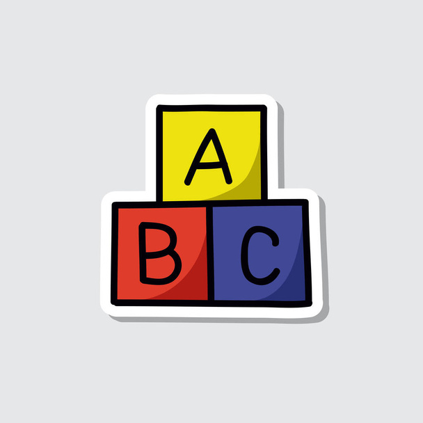 alphabet cubes doodle icône, illustration vectorielle de couleur
 - Vecteur, image