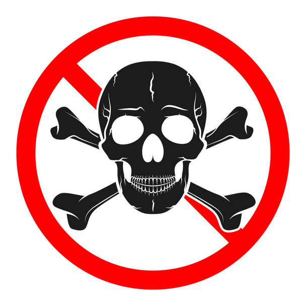 Danger sign with skull. Hazard sign isolated. Vector illustration. Warning icon - Vector, Image
