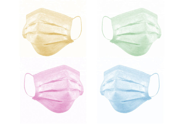цветная медицинская маска на белом фоне
 - Фото, изображение