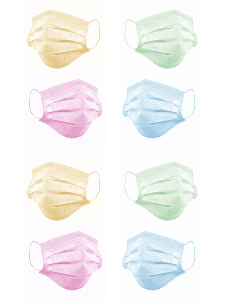 masque médical coloré sur fond blanc
 - Photo, image