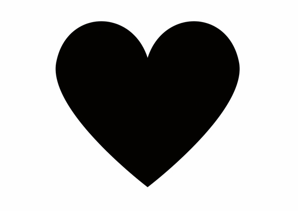 Zwart hart op een witte achtergrond. Sjabloon voor Valentijnsdag. - Foto, afbeelding