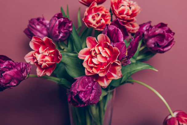 Bunch of Peony Style Tulips - Photo, image