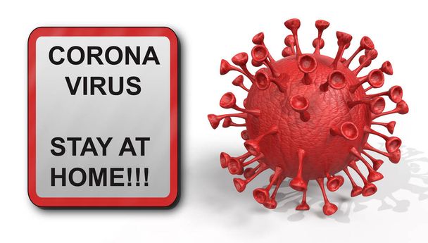Coronavirus. COVID-19. 3D Render Viral Infection concept. MERS-CoV, SARS-CoV, 2019-nCoV, Wuhan Coronavirus. - Photo, Image