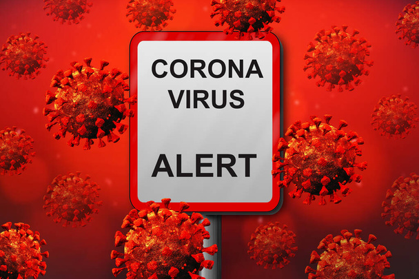 Coronavirus. COVID-19. Concept d'infection virale 3D Render. CoV-SRAS, CoV-SRAS, 2019-nCoV, Wuhan Coronavirus
. - Photo, image