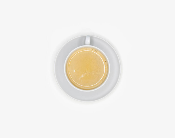 Cup of cappuccino with saucer isolated on white background - Fotografie, Obrázek