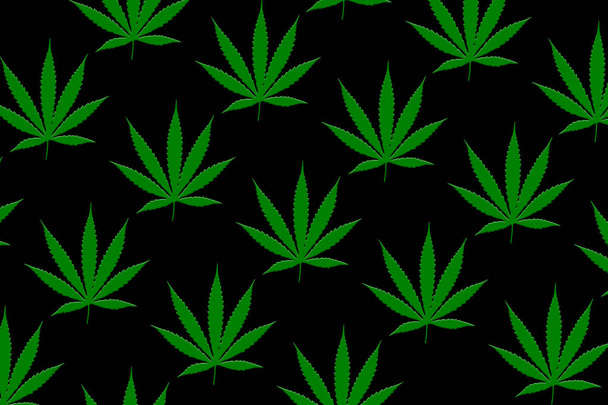 Foto de hoja de marihuana sobre cannabis Hermoso fondo, imagen de textura. - imagen
 - Foto, Imagen