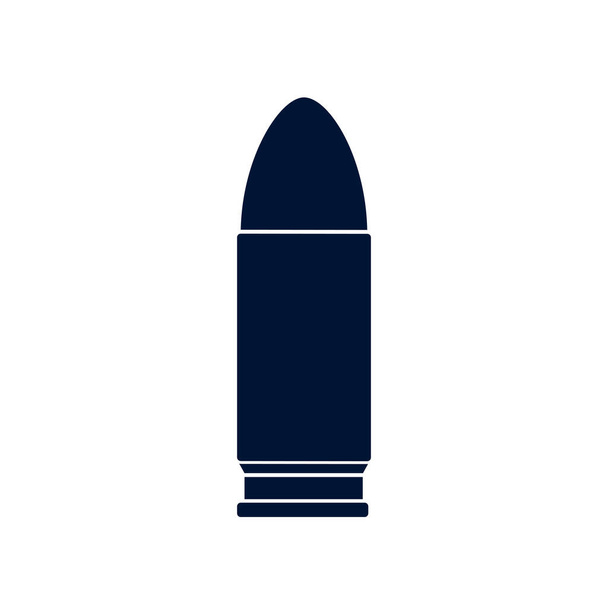 孤立した軍用弾丸シルエットスタイルのアイコンベクトルデザイン - ベクター画像