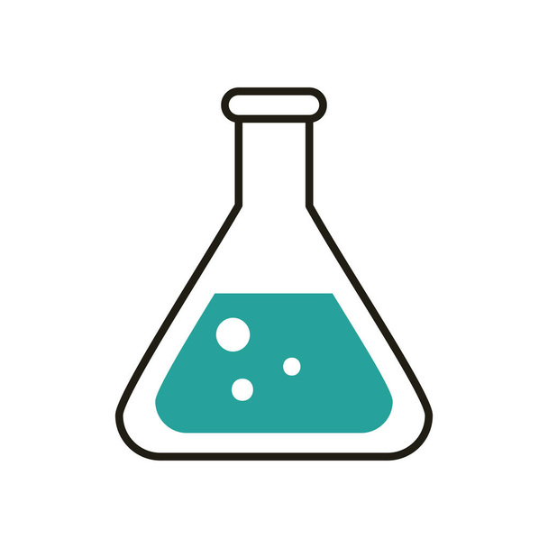 Isolated chemistry flask half line half color style icon vector design - Vektor, Bild