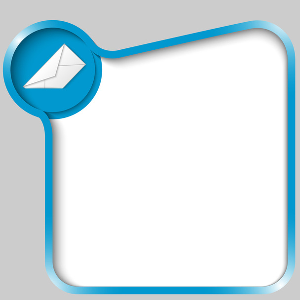 blue text box for any text with envelope - Vector, Image