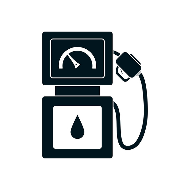 petrol pump icon, silhouette style - ベクター画像