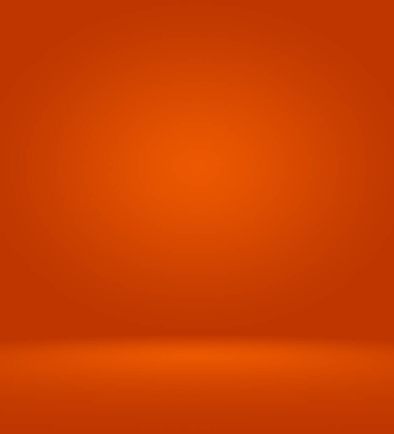 Pomarańczowe tło studio fotograficzne pionowe z miękką winietą. Miękkie tło gradientowe. Malowane tło pracowni płótna. - Zdjęcie, obraz