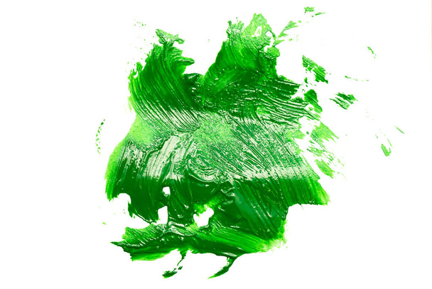 Πράσινες κηλίδες που απομονώνονται σε λευκό φόντο. Άνω όψη. - Φωτογραφία, εικόνα