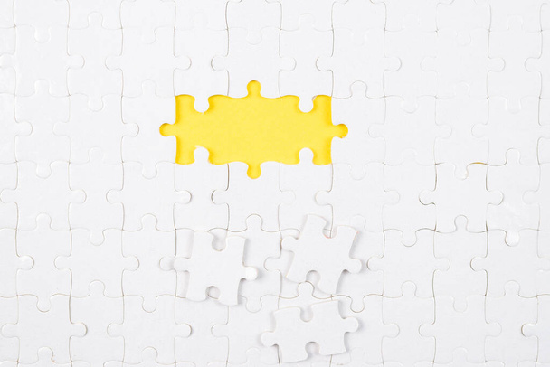 White puzzle background. Top view.  - Photo, Image
