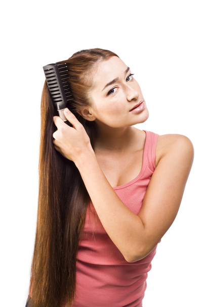hair care. studio white background - Фото, изображение