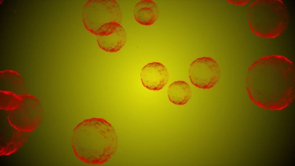 Коронавірус, Ковід-19 Вакцина. Coronavirus vaccine background footage Бульбашки дезінфекції. Плавучі клітини ковини 19 вакцин в організмі людини. Клітина Коронавірусу на чорному тлі.. - Кадри, відео