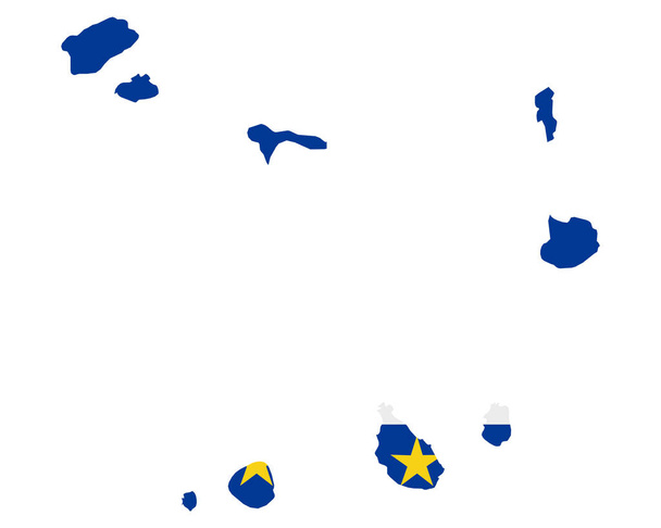 Flag in map of the Cape Verde - Vector, Image