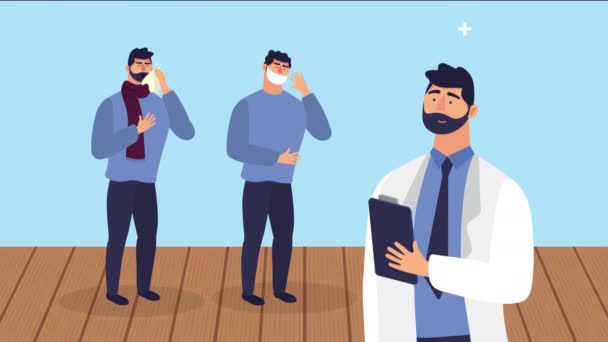 médico con animación de personajes de pacientes
 - Imágenes, Vídeo