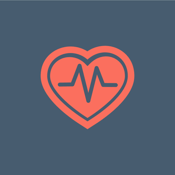 Srdce tlukot srdce puls ploché vektorové ikony pro lékařské aplikace a webové stránky. Skladový vektorový obrázek - Vektor, obrázek