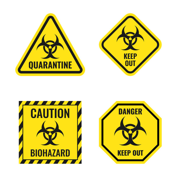 βιολογικά προειδοποιητικά σημάδια κινδύνου, σύνολο εικονιδίων βιολογικού κινδύνου - Διάνυσμα, εικόνα