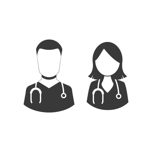 άνδρες και γυναίκες γιατρός που εικονίδια. διανυσματική απεικόνιση EPS10 - Φωτογραφία, εικόνα