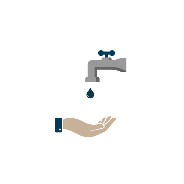 Vízcsapos vektor ikon fehér háttér koncepció mosás kezét. EPS10 kézhigiéniai vektor szimbólum - Fotó, kép