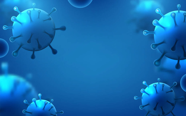 Coronavirus 2019-ncov инфекция гриппа 3D медицинская иллюстрация. Коронавирус гриппа или ВИЧ-инфекции, плавающий в жидком микроскопическом обзоре, пандемии или концепции вирусной инфекции. Векторная миграция
 - Вектор,изображение