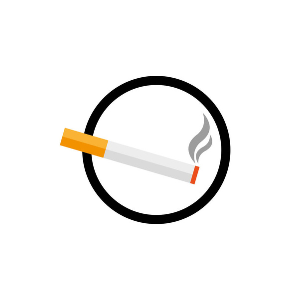 Raucherbereich-Vektor und Rauch-Symbol im schwarzen Kreis - Vektor, Bild