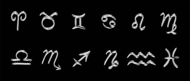 Sinais do zodíaco. Conjunto de coleções de símbolos vetoriais do zodíaco
 - Vetor, Imagem