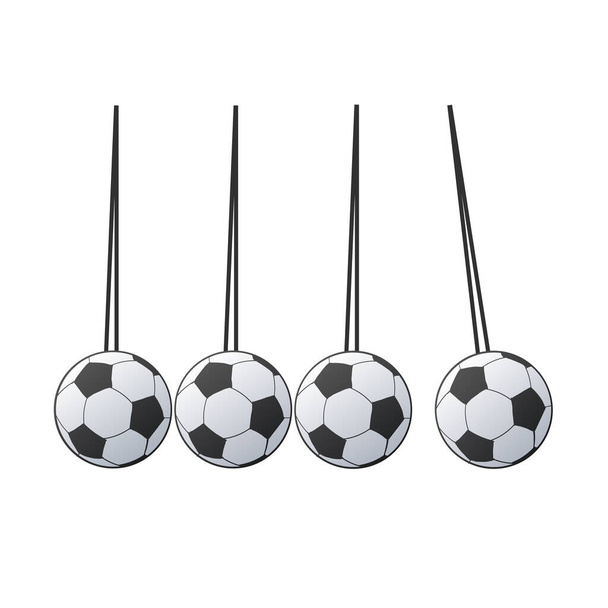 Ícone de pêndulo, Berço de Newton com bola. conceito de jogo de futebol. Ilustração do vetor
 - Vetor, Imagem