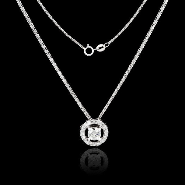 White gold jewelry necklace - Photo, Image