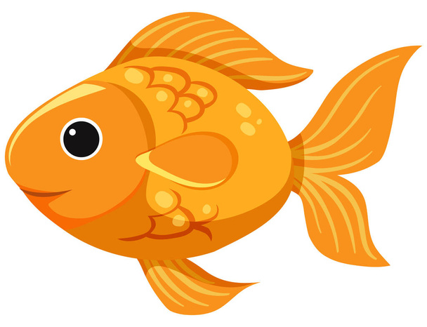 Peixe dourado bonito sobre fundo branco ilustração
 - Vetor, Imagem