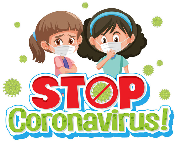 Diseño de póster de Coronavirus con palabra stop coronavirus ilustración
 - Vector, imagen