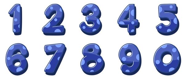 Дизайн шрифту для чисел від одного до нуля на білому тлі ілюстрації
 - Вектор, зображення